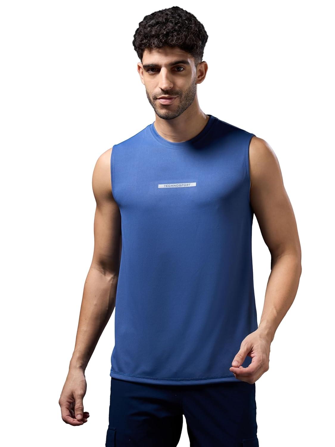 TECHNOSPORT Mens Slim Fit Crew Neck Printed Sleeveless Gym Vest with Anti Microbial, Quick Dry Properties for Gym, Workout and Sports offers donot miss TECHNOSPORT Mens Slim Fit Crew Neck Printed Sleeveless Gym Vest with Anti Microbial, Quick Dry Properties for Gym, Workout and Sports offers donot miss