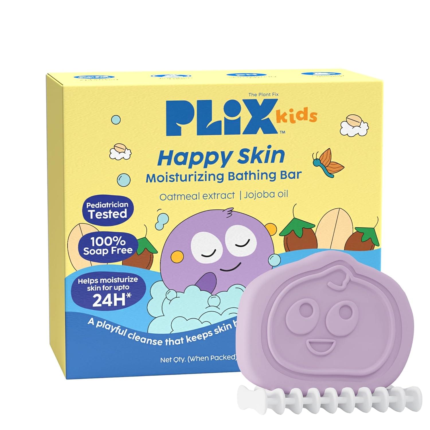 PLIX – THE PLANT FIX Kids Happy Skin Moisturizing Bathing Bar | Gentle, soap-free cleansing for kids | 24-hour hydration & skin-softening care | Maintains natural pH balance | Pediatrician tested & dermatologically approved | 75g offers donot miss PLIX – THE PLANT FIX Kids Happy Skin Moisturizing Bathing Bar | Gentle, soap-free cleansing for kids | 24-hour hydration & skin-softening care | Maintains natural pH balance | Pediatrician tested & dermatologically approved | 75g offers donot miss