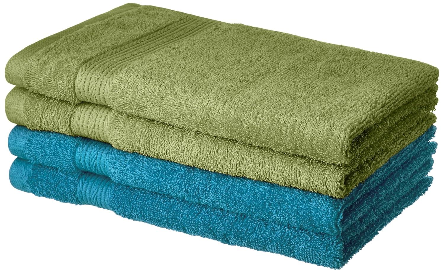 Amazon Brand – Solimo 100% Cotton 4 Piece Hand Towel Set, 500 GSM (Olive Green and Turquoise Blue) offers donot miss Amazon Brand – Solimo 100% Cotton 4 Piece Hand Towel Set, 500 GSM (Olive Green and Turquoise Blue) offers donot miss
